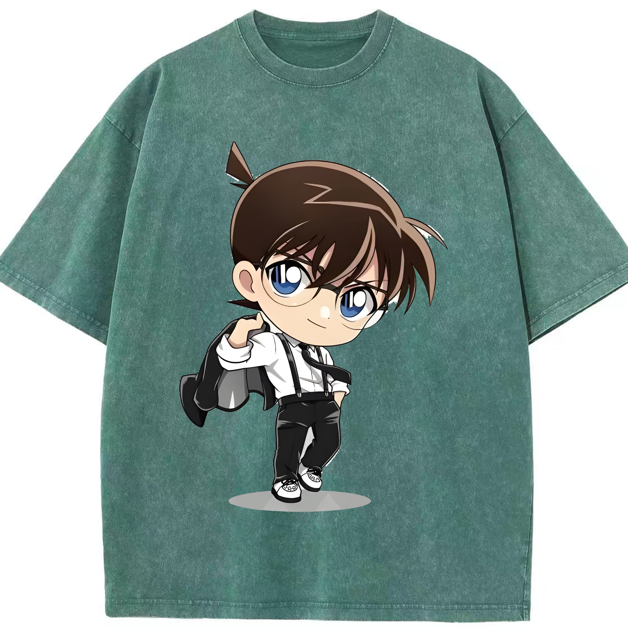（画像用） 名探偵コナン 江戸川 コナン Detective Conan Conan Edogawa 綿100% ヴィンテージ風 半袖Tシャツ（フロントプリント）